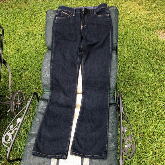 Wrangler Q Baby Jeans Bootcut Dark Blue Stretch Denim Women's 3/4 x 34 - Picture 5 of 11